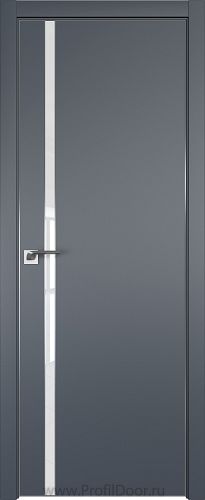 Дверь Profil Doors 122E цвет Антрацит кромка Матовый Алюминий с 4-х сторон стекло Lacobel лак Классик