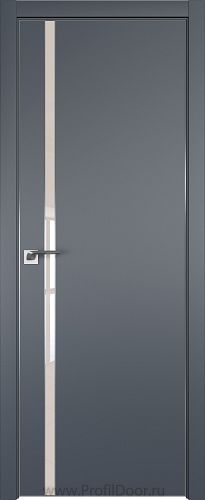 Дверь Profil Doors 122E цвет Антрацит кромка Матовый Алюминий с 4-х сторон стекло Lacobel Перламутровый лак