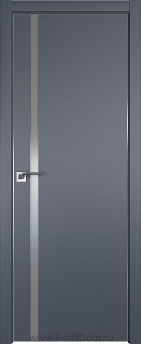 Дверь Profil Doors 122E цвет Антрацит кромка Матовый Алюминий с 4-х сторон стекло Lacobel Серебро Матлак