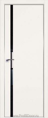 Дверь Profil Doors 122E цвет ДаркВайт кромка Матовый Алюминий с 4-х сторон стекло Lacobel Черный лак