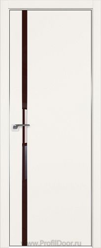 Дверь Profil Doors 122E цвет ДаркВайт кромка Матовый Алюминий с 4-х сторон стекло Lacobel Коричневый лак