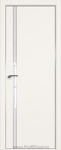 Дверь Profil Doors 122E цвет ДаркВайт кромка Матовый Алюминий с 4-х сторон стекло Lacobel лак Классик