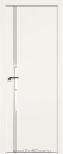 Дверь Profil Doors 122E цвет ДаркВайт кромка Матовый Алюминий с 4-х сторон стекло Lacobel Перламутровый лак