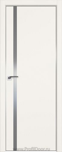 Дверь Profil Doors 122E цвет ДаркВайт кромка Матовый Алюминий с 4-х сторон стекло Lacobel Серебро Матлак