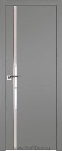 Дверь Profil Doors 122E цвет Грей кромка Матовый Алюминий с 4-х сторон стекло Lacobel Перламутровый лак