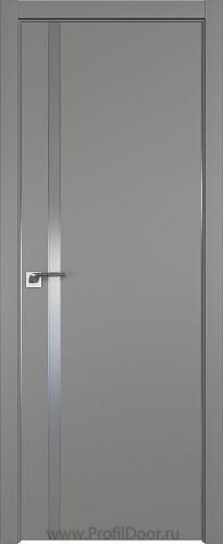 Дверь Profil Doors 122E цвет Грей кромка Матовый Алюминий с 4-х сторон стекло Lacobel Серебро Матлак