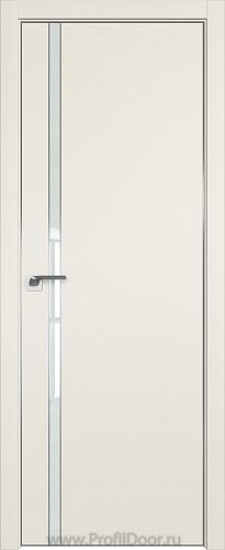 Дверь Profil Doors 122E цвет Магнолия Сатинат кромка Матовый Алюминий с 4-х сторон стекло Lacobel Белый лак