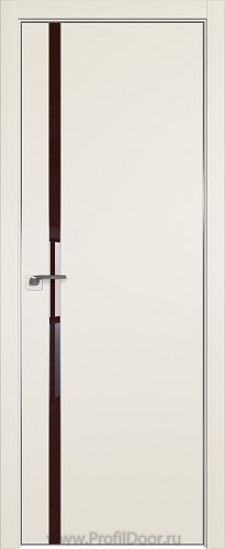 Дверь Profil Doors 122E цвет Магнолия Сатинат кромка Матовый Алюминий с 4-х сторон стекло Lacobel Коричневый лак