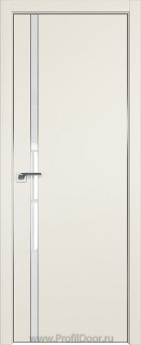 Дверь Profil Doors 122E цвет Магнолия Сатинат кромка Матовый Алюминий с 4-х сторон стекло Lacobel лак Классик