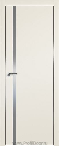 Дверь Profil Doors 122E цвет Магнолия Сатинат кромка Матовый Алюминий с 4-х сторон стекло Lacobel Серебро Матлак