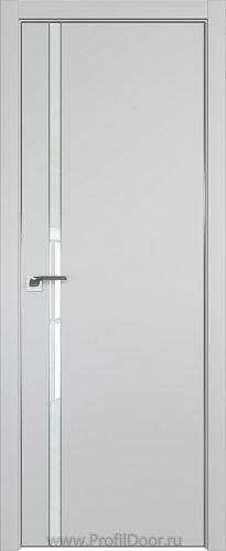 Дверь Profil Doors 122E цвет Манхэттен кромка Матовый Алюминий с 4-х сторон стекло Lacobel Белый лак