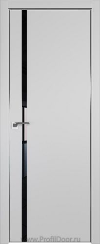 Дверь Profil Doors 122E цвет Манхэттен кромка Матовый Алюминий с 4-х сторон стекло Lacobel Черный лак