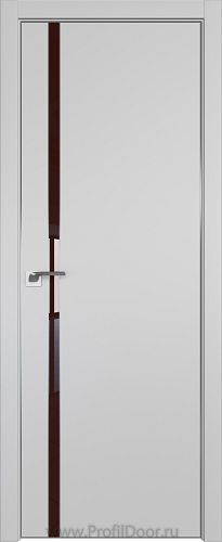 Дверь Profil Doors 122E цвет Манхэттен кромка Матовый Алюминий с 4-х сторон стекло Lacobel Коричневый лак
