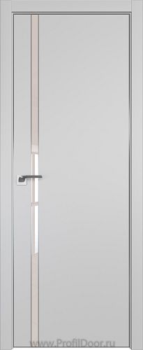 Дверь Profil Doors 122E цвет Манхэттен кромка Матовый Алюминий с 4-х сторон стекло Lacobel Перламутровый лак