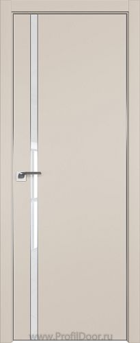 Дверь Profil Doors 122E цвет Санд кромка Матовый Алюминий с 4-х сторон стекло Lacobel лак Классик