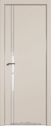 Дверь Profil Doors 122E цвет Санд кромка Матовый Алюминий с 4-х сторон стекло Lacobel Перламутровый лак