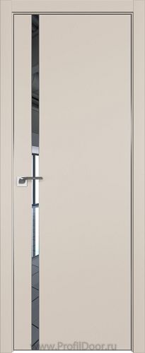 Дверь Profil Doors 122E цвет Санд кромка Матовый Алюминий с 4-х сторон стекло Зеркало
