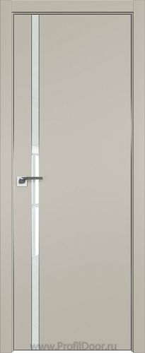Дверь Profil Doors 122E цвет Шеллгрей кромка Матовый Алюминий с 4-х сторон стекло Lacobel Белый лак