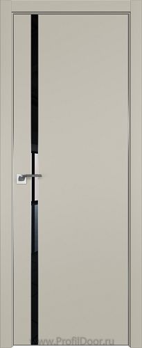 Дверь Profil Doors 122E цвет Шеллгрей кромка Матовый Алюминий с 4-х сторон стекло Lacobel Черный лак