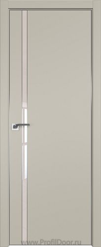 Дверь Profil Doors 122E цвет Шеллгрей кромка Матовый Алюминий с 4-х сторон стекло Lacobel Перламутровый лак
