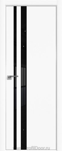 Дверь Profil Doors 16E цвет Аляска кромка Матовый Алюминий с 4-х сторон стекло Lacobel Черный лак