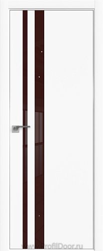 Дверь Profil Doors 16E цвет Аляска кромка Матовый Алюминий с 4-х сторон стекло Lacobel Коричневый лак