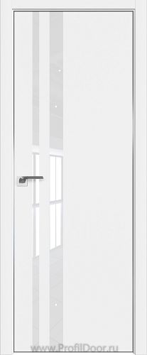 Дверь Profil Doors 16E цвет Аляска кромка Матовый Алюминий с 4-х сторон стекло Lacobel лак Классик