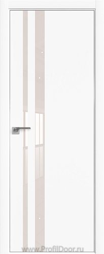 Дверь Profil Doors 16E цвет Аляска кромка Матовый Алюминий с 4-х сторон стекло Lacobel Перламутровый лак