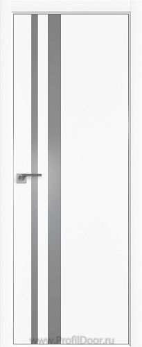 Дверь Profil Doors 16E цвет Аляска кромка Матовый Алюминий с 4-х сторон стекло Lacobel Серебро Матлак