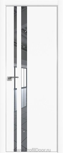Дверь Profil Doors 16E цвет Аляска кромка Матовый Алюминий с 4-х сторон стекло Зеркало