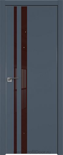 Дверь Profil Doors 16E цвет Антрацит кромка Матовый Алюминий с 4-х сторон стекло Lacobel Коричневый лак