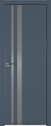 Дверь Profil Doors 16E цвет Антрацит кромка Матовый Алюминий с 4-х сторон стекло Lacobel Серебро Матлак