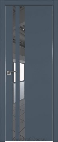 Дверь Profil Doors 16E цвет Антрацит кромка Матовый Алюминий с 4-х сторон стекло Зеркало
