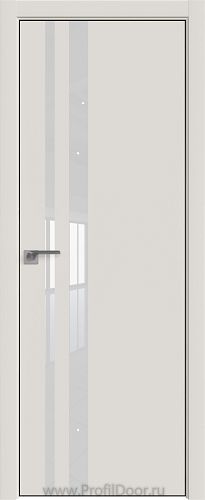 Дверь Profil Doors 16E цвет ДаркВайт кромка BLACK EDITION с 4-х сторон стекло Lacobel Белый лак