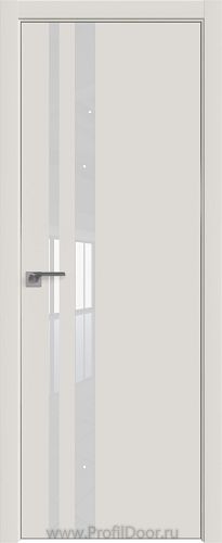 Дверь Profil Doors 16E цвет ДаркВайт кромка Матовый Алюминий с 4-х сторон стекло Lacobel Белый лак