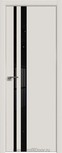 Дверь Profil Doors 16E цвет ДаркВайт кромка Матовый Алюминий с 4-х сторон стекло Lacobel Черный лак