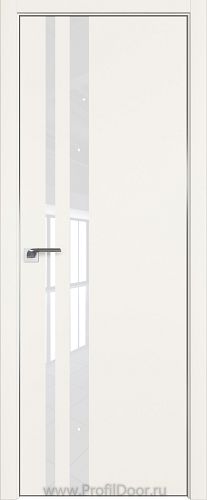 Дверь Profil Doors 16E цвет ДаркВайт кромка Матовый Алюминий с 4-х сторон стекло Lacobel лак Классик