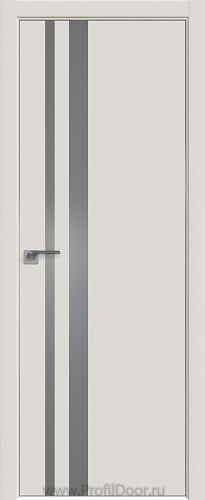 Дверь Profil Doors 16E цвет ДаркВайт кромка Матовый Алюминий с 4-х сторон стекло Lacobel Серебро Матлак