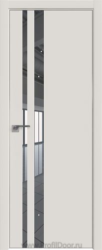 Дверь Profil Doors 16E цвет ДаркВайт кромка Матовый Алюминий с 4-х сторон стекло Зеркало