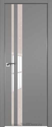 Дверь Profil Doors 16E цвет Грей кромка Матовый Алюминий с 4-х сторон стекло Lacobel Перламутровый лак