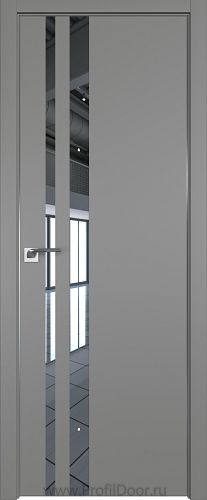 Дверь Profil Doors 16E цвет Грей кромка Матовый Алюминий с 4-х сторон стекло Зеркало