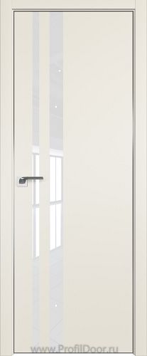 Дверь Profil Doors 16E цвет Магнолия Сатинат кромка Матовый Алюминий с 4-х сторон стекло Lacobel лак Классик