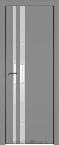 Дверь Profil Doors 16E цвет Манхэттен кромка BLACK EDITION с 4-х сторон стекло Lacobel Белый лак