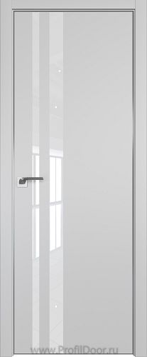 Дверь Profil Doors 16E цвет Манхэттен кромка Матовый Алюминий с 4-х сторон стекло Lacobel лак Классик