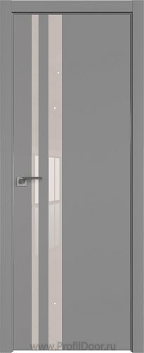 Дверь Profil Doors 16E цвет Манхэттен кромка Матовый Алюминий с 4-х сторон стекло Lacobel Перламутровый лак