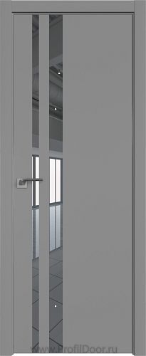 Дверь Profil Doors 16E цвет Манхэттен кромка Матовый Алюминий с 4-х сторон стекло Зеркало