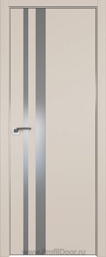 Дверь Profil Doors 16E цвет Санд кромка Матовый Алюминий с 4-х сторон стекло Lacobel Серебро Матлак