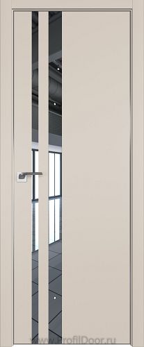 Дверь Profil Doors 16E цвет Санд кромка Матовый Алюминий с 4-х сторон стекло Зеркало