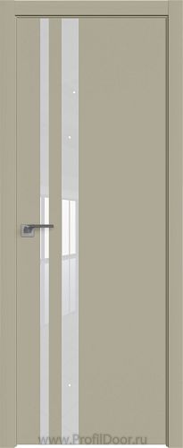 Дверь Profil Doors 16E цвет Шеллгрей кромка ABS в цвет с 4-х сторон стекло Lacobel Белый лак