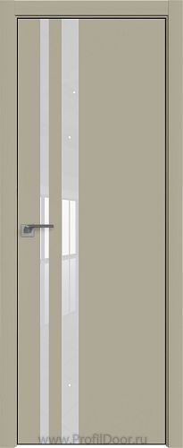 Дверь Profil Doors 16E цвет Шеллгрей кромка BLACK EDITION с 4-х сторон стекло Lacobel Белый лак